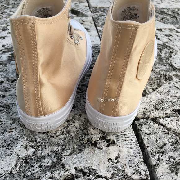 Converse Ctas HI Parchment Satin Gold Womens - Picture 4 of 6